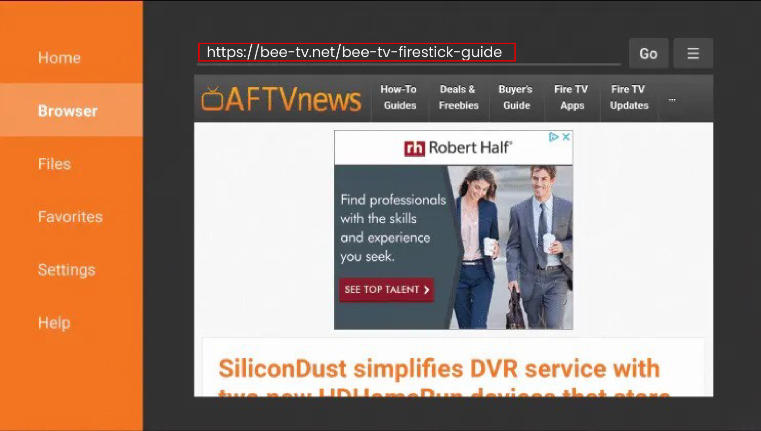 Enter-BeeTV-URL-Step-1